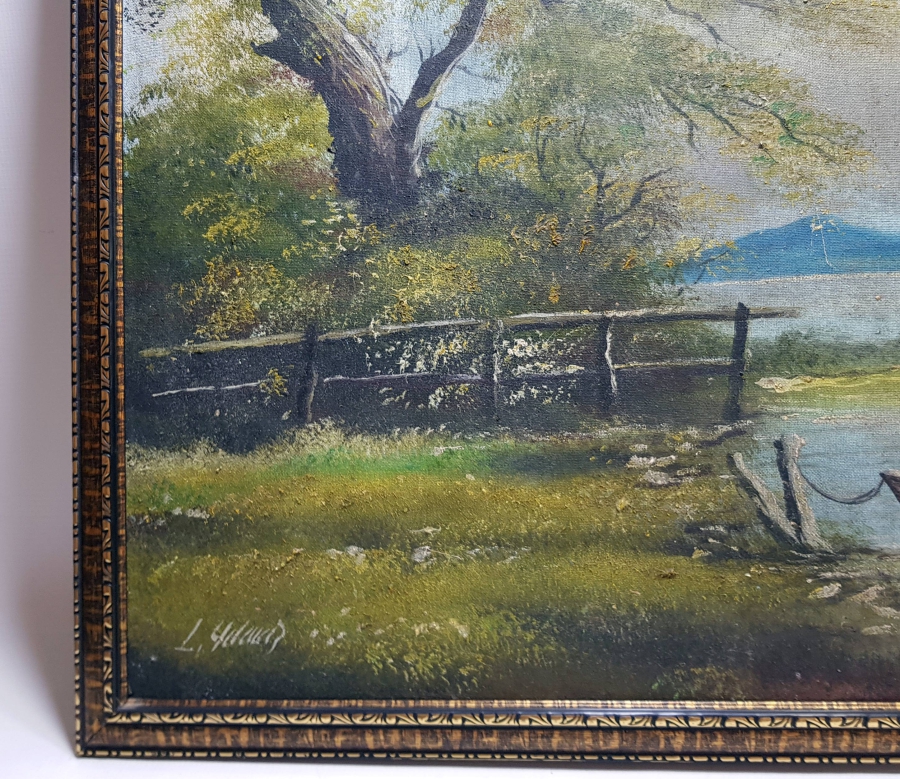 ORİJİNAL ÇERÇEVESİNDE SANATÇI İMZALI TUVAL ÜZERİ YAĞLI BOYA TABLO