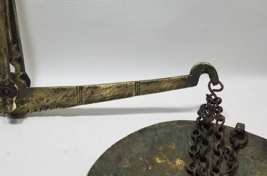 KEFELERİ OSMANLICA DAMGALI EL YAPIMI OSMANLI DÖNEMİ SÜLEYMANİYE ÇİFT KEFELİ TERAZİ