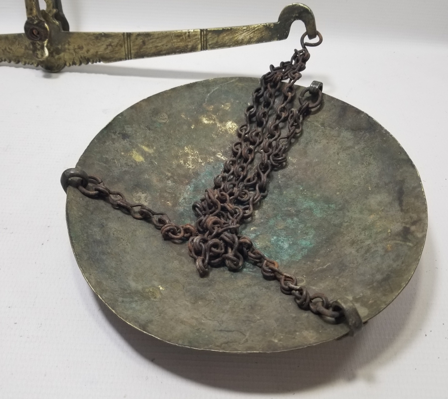 KEFELERİ OSMANLICA DAMGALI EL YAPIMI OSMANLI DÖNEMİ SÜLEYMANİYE ÇİFT KEFELİ TERAZİ