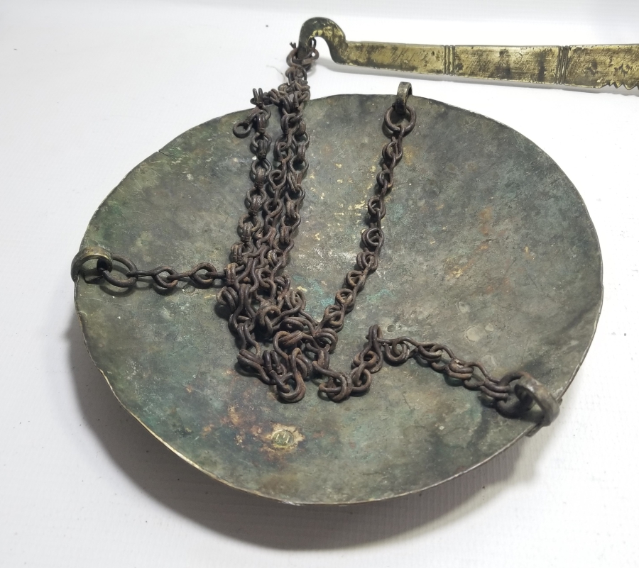 KEFELERİ OSMANLICA DAMGALI EL YAPIMI OSMANLI DÖNEMİ SÜLEYMANİYE ÇİFT KEFELİ TERAZİ