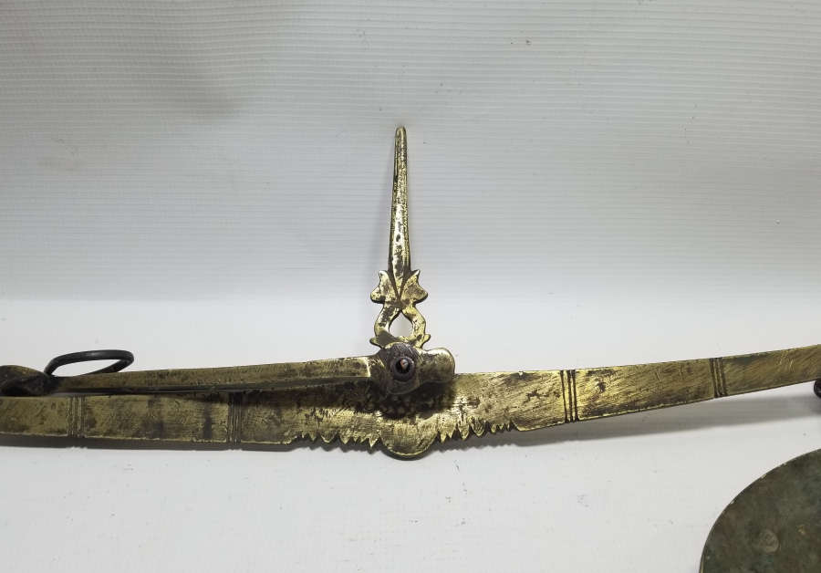 KEFELERİ OSMANLICA DAMGALI EL YAPIMI OSMANLI DÖNEMİ SÜLEYMANİYE ÇİFT KEFELİ TERAZİ