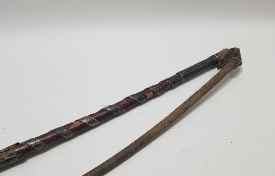 OSMANLI DÖNEMİ SAVATLI GÜMÜŞ AT KAMÇISI