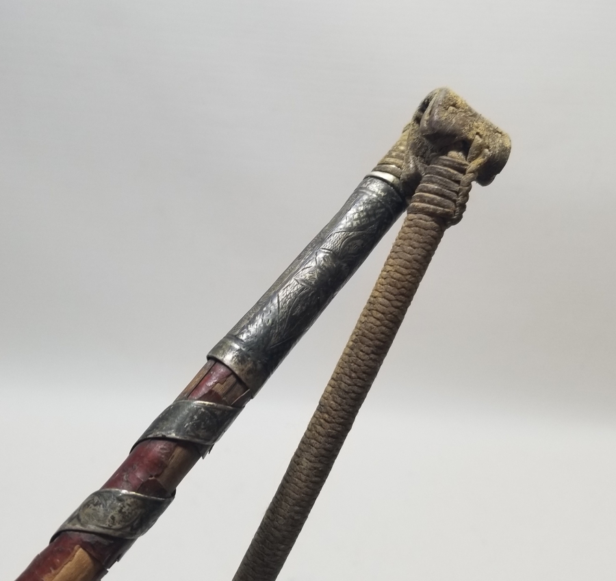 OSMANLI DÖNEMİ SAVATLI GÜMÜŞ AT KAMÇISI