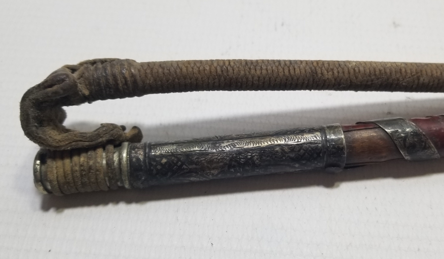 OSMANLI DÖNEMİ SAVATLI GÜMÜŞ AT KAMÇISI