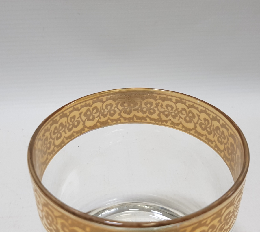 ÜZERİ ALTIN VARAKLI ANTİKA VİSKİ BARDAĞI