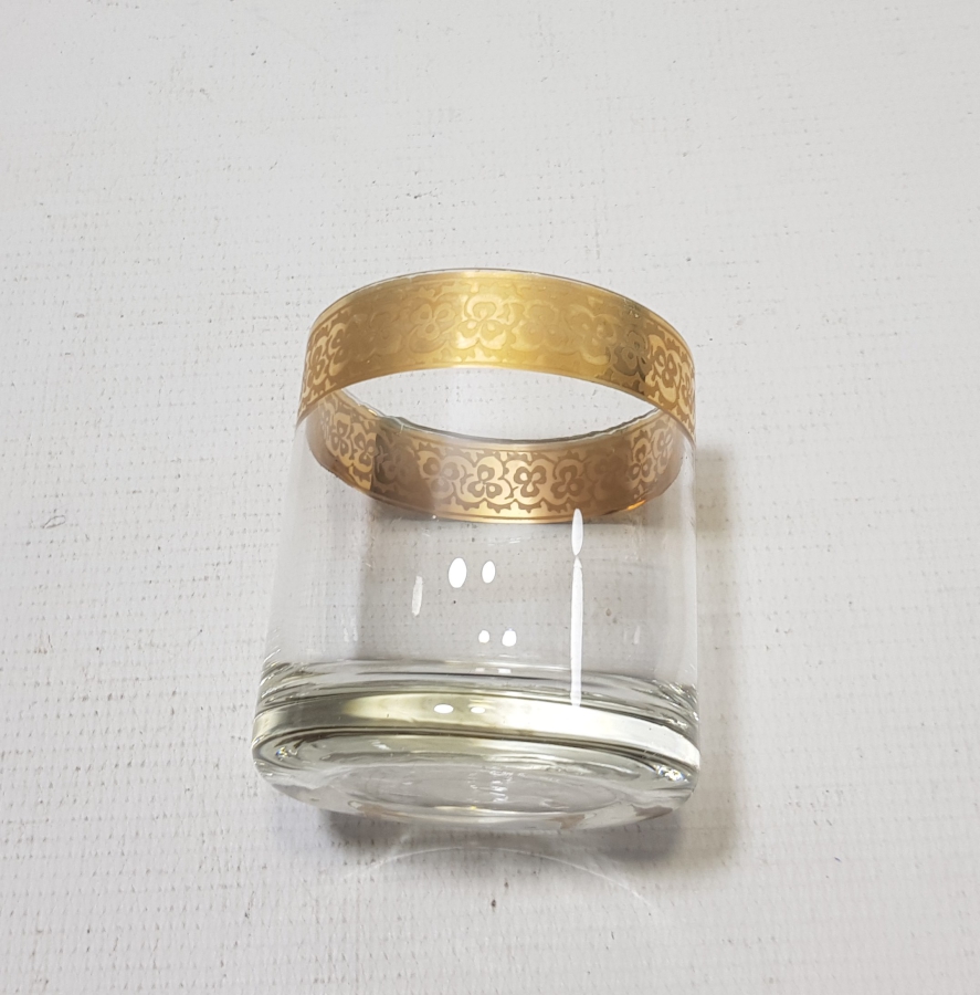 ÜZERİ ALTIN VARAKLI ANTİKA VİSKİ BARDAĞI