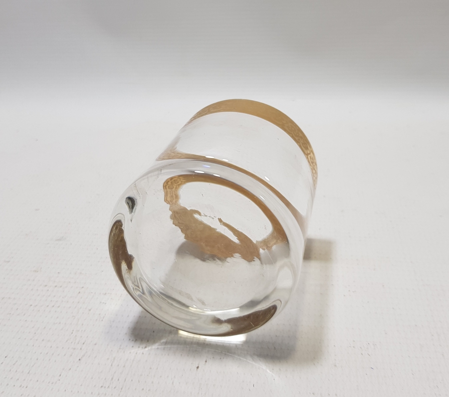 ÜZERİ ALTIN VARAKLI ANTİKA VİSKİ BARDAĞI