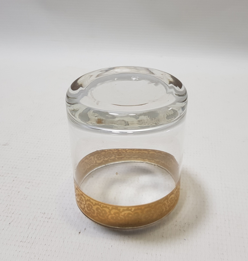 ÜZERİ ALTIN VARAKLI ANTİKA VİSKİ BARDAĞI