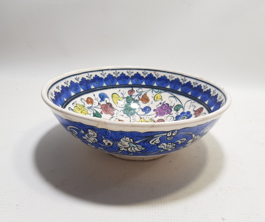 ERKAN ÇİNİ YAPIMI EL BOYAMA ANTİKA İZNİK KASE