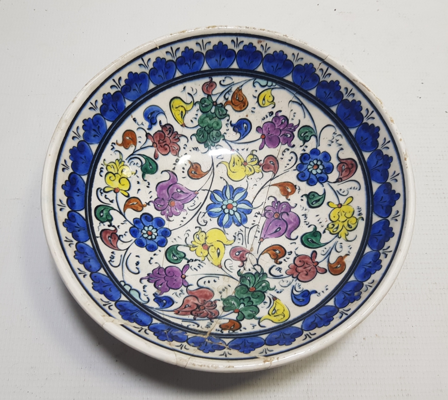 ERKAN ÇİNİ YAPIMI EL BOYAMA ANTİKA İZNİK KASE