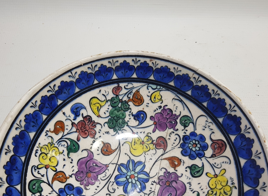 ERKAN ÇİNİ YAPIMI EL BOYAMA ANTİKA İZNİK KASE