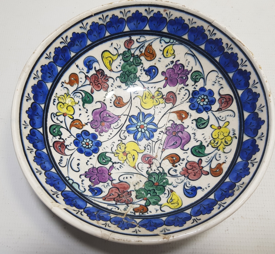 ERKAN ÇİNİ YAPIMI EL BOYAMA ANTİKA İZNİK KASE