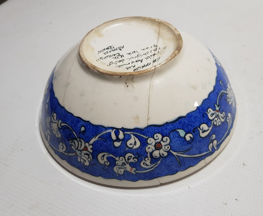 ERKAN ÇİNİ YAPIMI EL BOYAMA ANTİKA İZNİK KASE