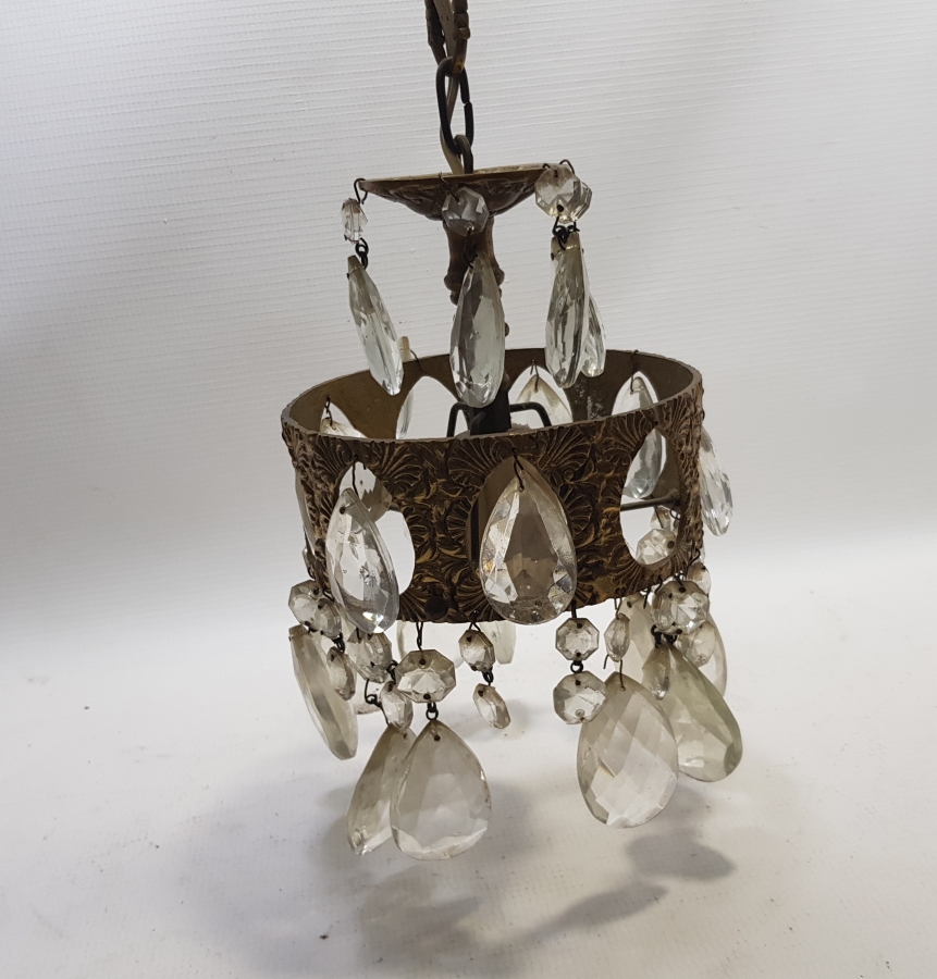 KRİSTAL TAŞLI ANTİKA AVİZE