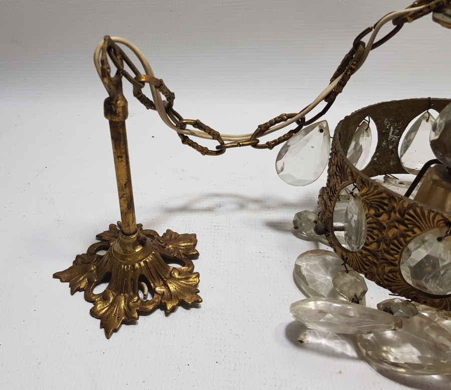 KRİSTAL TAŞLI ANTİKA AVİZE