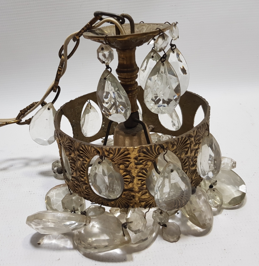 KRİSTAL TAŞLI ANTİKA AVİZE