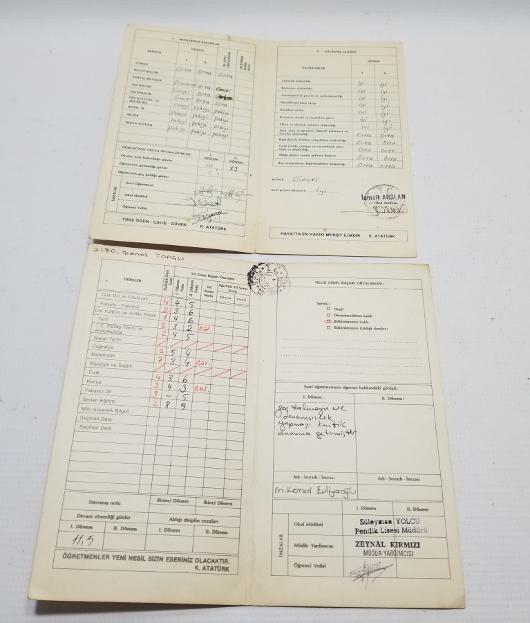 1980LERDEN 2 ADET ANTİKA KARNE