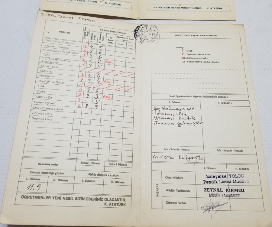 1980LERDEN 2 ADET ANTİKA KARNE