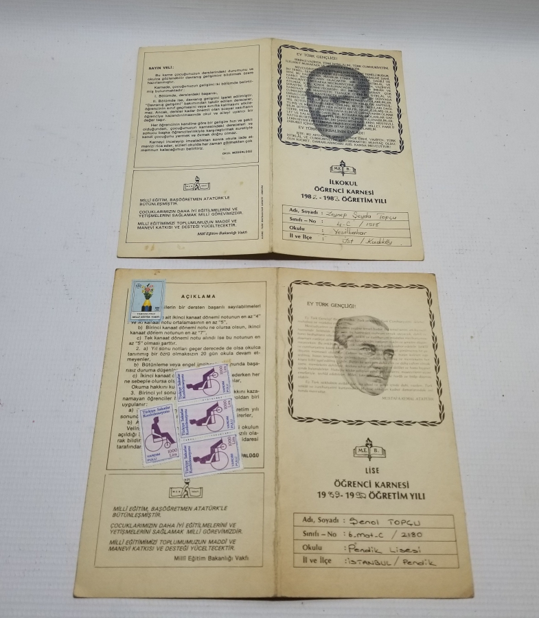 1980LERDEN 2 ADET ANTİKA KARNE