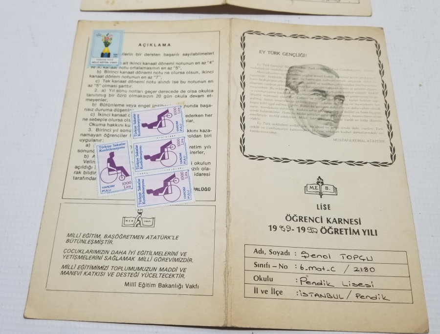 1980LERDEN 2 ADET ANTİKA KARNE