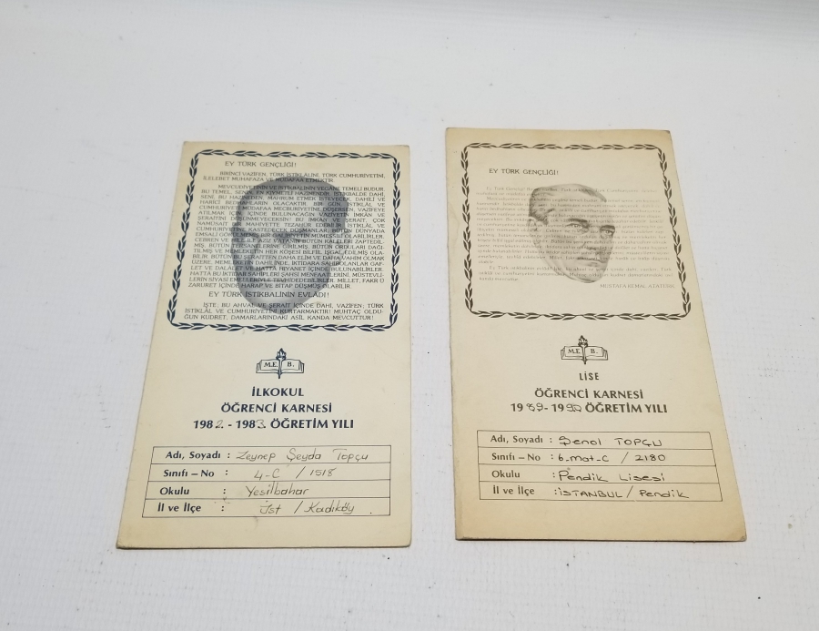 1980LERDEN 2 ADET ANTİKA KARNE