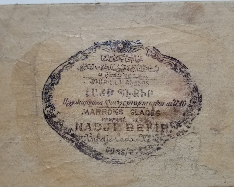 ÜZERİ 3 DİLDE YAZILI OSMANLI DÖNEMİ ÇOK NADİR HACI BEKİR LOKUMU KUTUSU