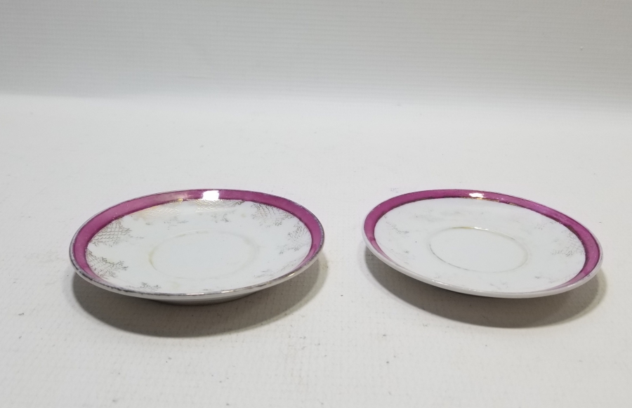 OSMANLI DÖNEMİ İKİ ADET KUZNETSOV PORSELEN ÇAY TABAĞI