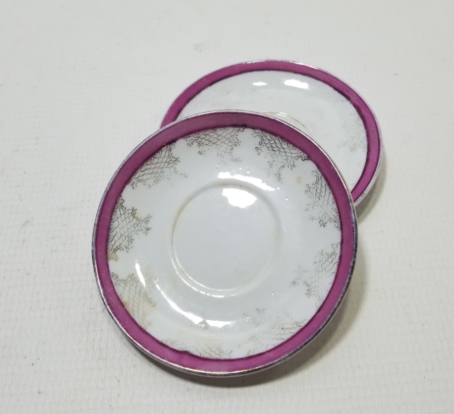 OSMANLI DÖNEMİ İKİ ADET KUZNETSOV PORSELEN ÇAY TABAĞI