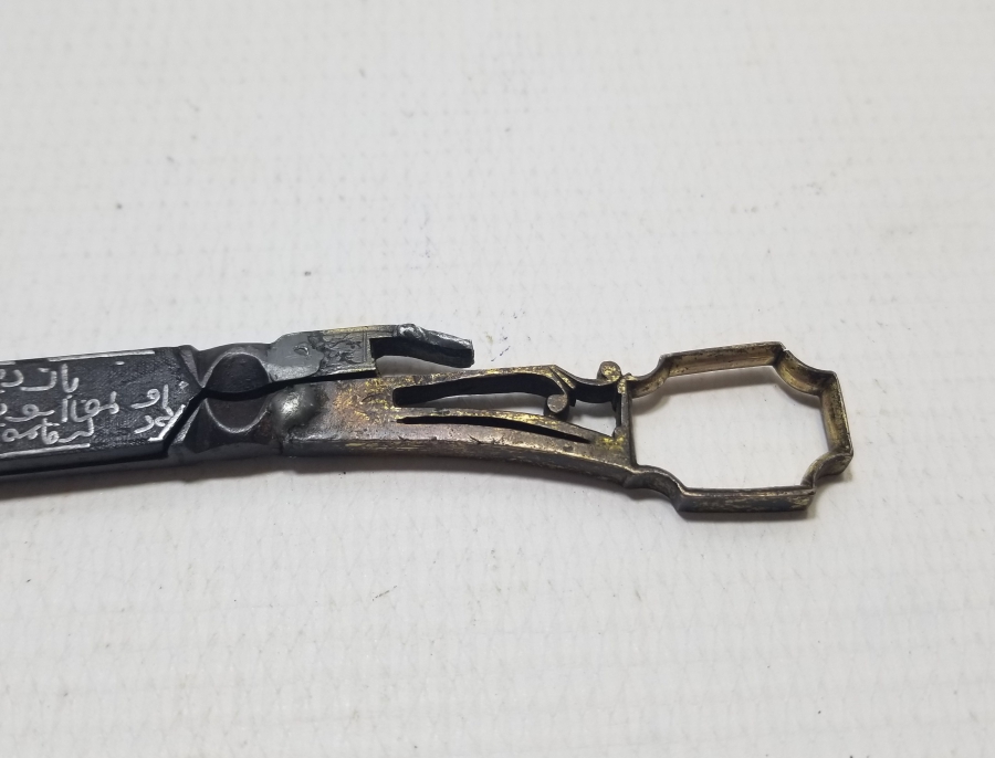 ÜZERİ OSMANLICA YAZILI ALTIN VE GÜMÜŞ ÇAKMA İŞÇİLİKLİ NADİR TİPTE OSMANLI DÖNEMİ HATTAT MAKASI