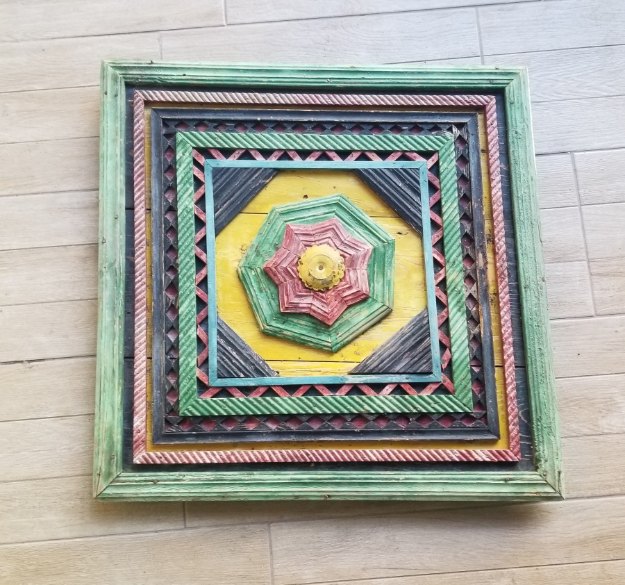 KÖK BOYALI VE EL OYMA İŞÇİLİKLİ OSMANLI DÖNEMİ BÜYÜK BOY TAVAN GÖBEĞİ