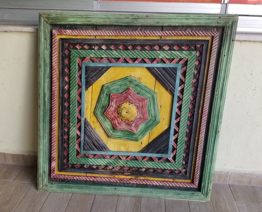 KÖK BOYALI VE EL OYMA İŞÇİLİKLİ OSMANLI DÖNEMİ BÜYÜK BOY TAVAN GÖBEĞİ