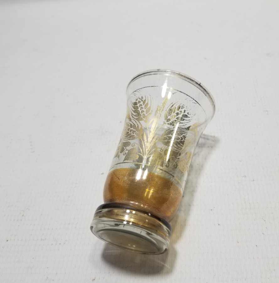 ÜZERİ ALTIN VARAKLI OSMANLI DÖNEMİ KÖY İŞİ ŞERBET BARDAĞI