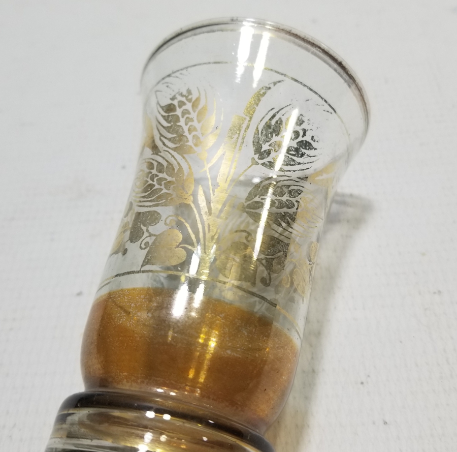 ÜZERİ ALTIN VARAKLI OSMANLI DÖNEMİ KÖY İŞİ ŞERBET BARDAĞI