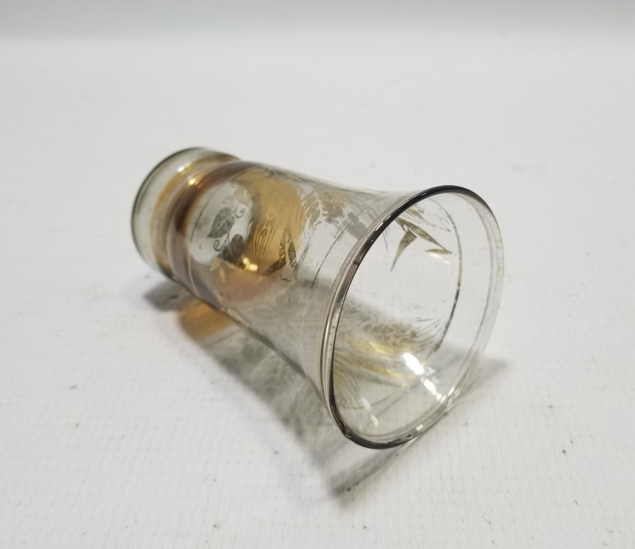 ÜZERİ ALTIN VARAKLI OSMANLI DÖNEMİ KÖY İŞİ ŞERBET BARDAĞI