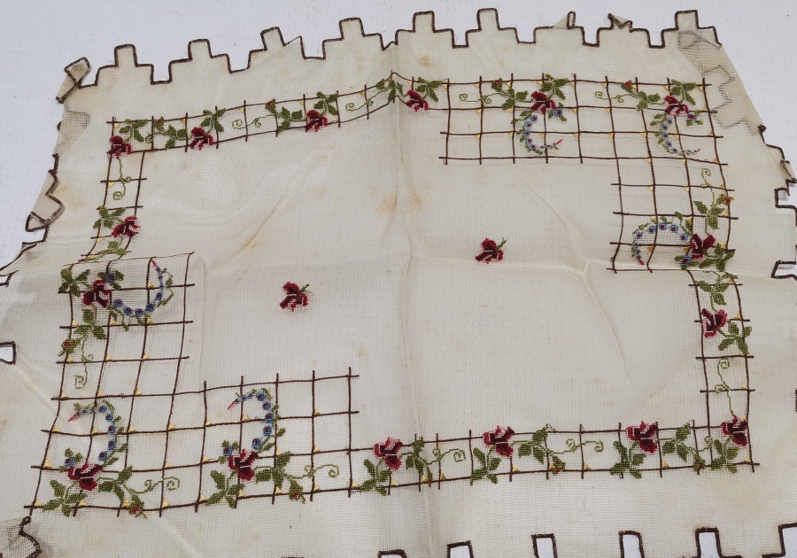 TAMAMI EL İŞİ ANTİKA LEVANTEN TABAK ALTLIĞI