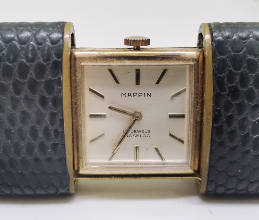 ORİJİNAL DERİ KABINDA ANTİKA SEYAHAT SAATİ