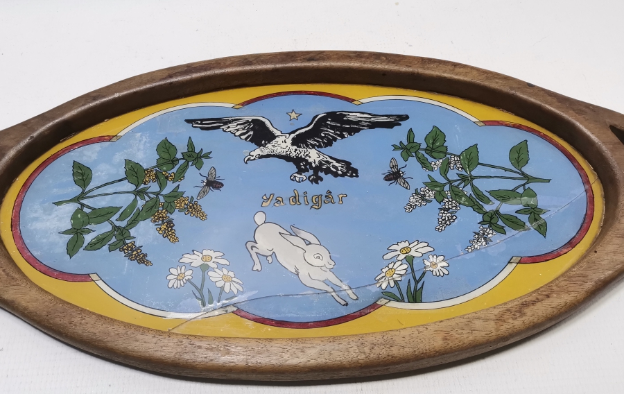 CUMHURİYET BAŞLARI EL BOYAMA NADİR SİNOP CEZAEVİ HATIRASI AHŞAP TEPSİ