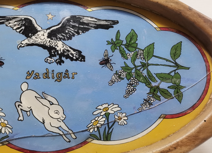 CUMHURİYET BAŞLARI EL BOYAMA NADİR SİNOP CEZAEVİ HATIRASI AHŞAP TEPSİ