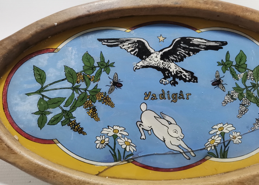 CUMHURİYET BAŞLARI EL BOYAMA NADİR SİNOP CEZAEVİ HATIRASI AHŞAP TEPSİ