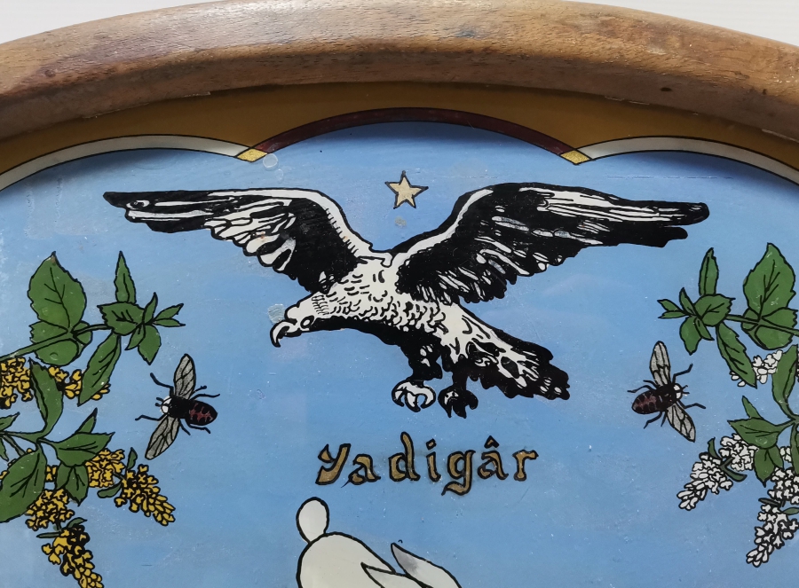 CUMHURİYET BAŞLARI EL BOYAMA NADİR SİNOP CEZAEVİ HATIRASI AHŞAP TEPSİ