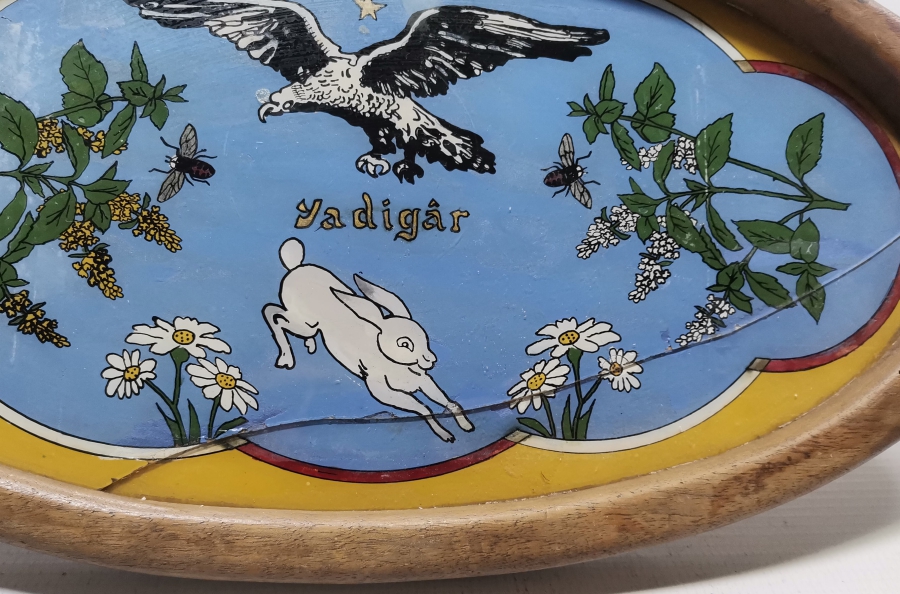 CUMHURİYET BAŞLARI EL BOYAMA NADİR SİNOP CEZAEVİ HATIRASI AHŞAP TEPSİ