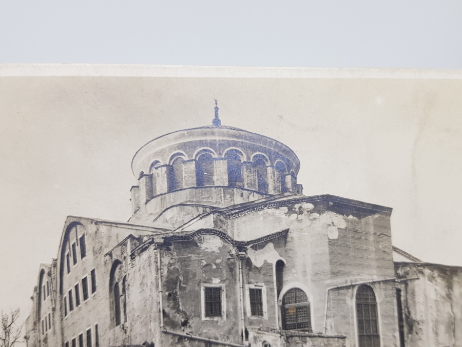 OSMANLI DÖNEMİ AYA İRİNİ KİLİSESİ GÖRSELLİ NADİR KARTPOSTAL