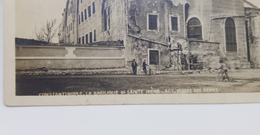 OSMANLI DÖNEMİ AYA İRİNİ KİLİSESİ GÖRSELLİ NADİR KARTPOSTAL