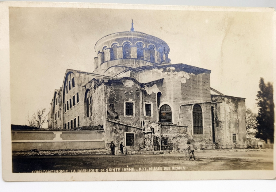 OSMANLI DÖNEMİ AYA İRİNİ KİLİSESİ GÖRSELLİ NADİR KARTPOSTAL