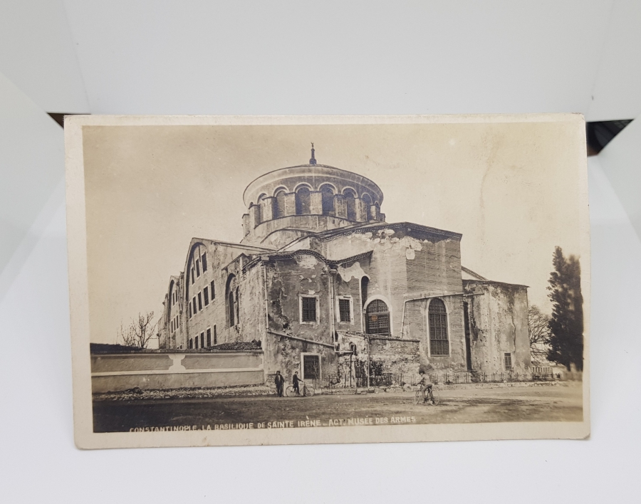 OSMANLI DÖNEMİ AYA İRİNİ KİLİSESİ GÖRSELLİ NADİR KARTPOSTAL