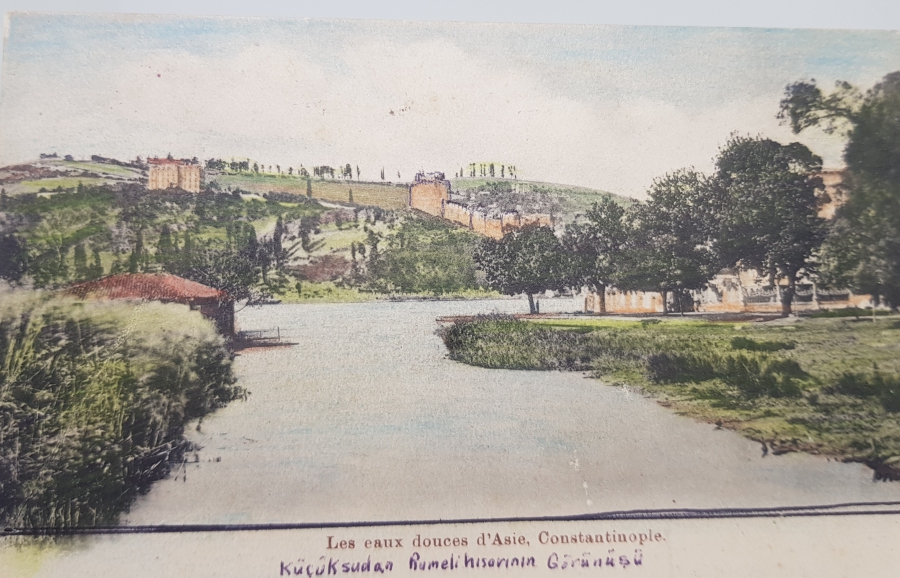 MAX FRUCHTERMANN EDİTÖRLÜ KÜÇÜKSU'DAN RUMELİ HİSARI'NIN GÖRÜNÜŞÜ KONULU KARTPOSTAL