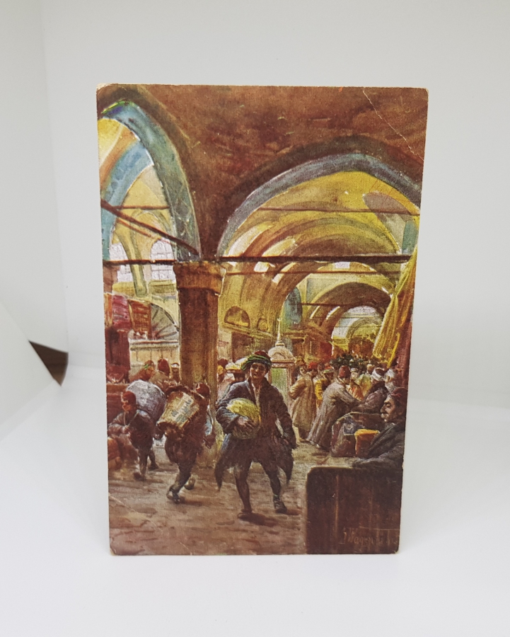 KAPALIÇARŞI GÖRSELLİ OSMANLI DÖNEMİ NADİR TABLO KARTPOSTAL