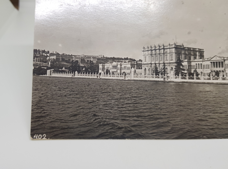 DOLMABAHÇE SARAYI GÖRSELLİ ARKASI OSMANLICA YAZILI OSMANLI DÖNEMİ NADİR KARTPOSTAL