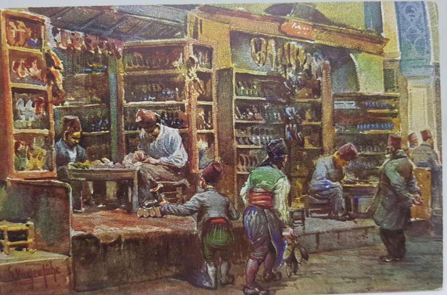 OSMANLI DÖNEMİ KAPALIÇARŞI GÖRSELLİ TABLO KARTPOSTAL