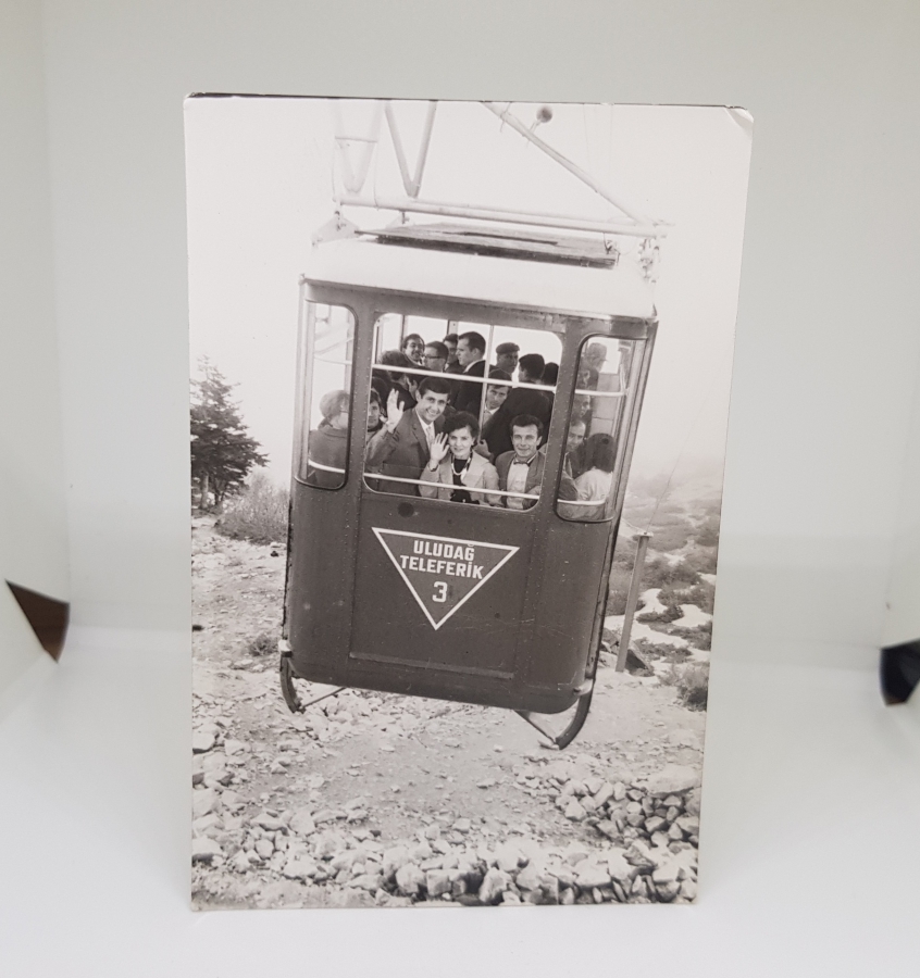 TELEFERİK GÖRSELLİ ULUDAĞ SİYAH-BEYAZ FOTOĞRAF